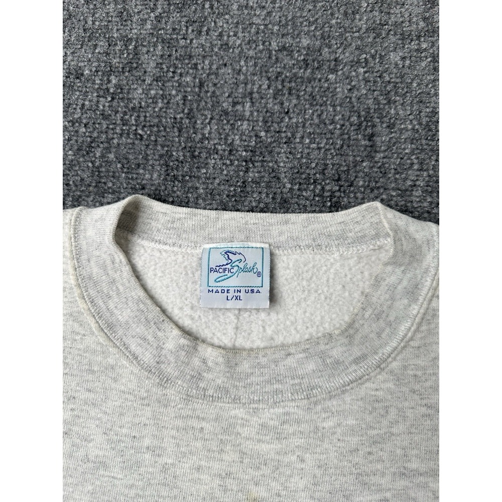 Mens Sweatshirt Pacific Sports Wolves Graphic Made in USA Gray, Size L/XL - Picture 4 of 10